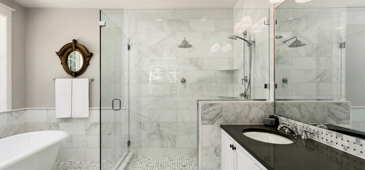 bathroom shower door installation in Compton