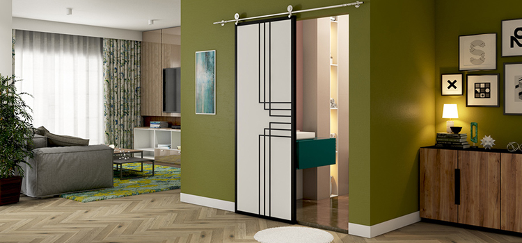 sliding bathroom door installation in Compton